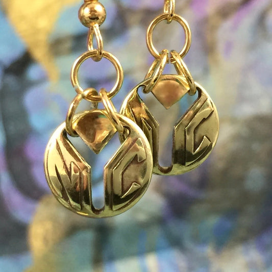NYC Earrings-Genuine Vintage New York City Subway Token Centers Used